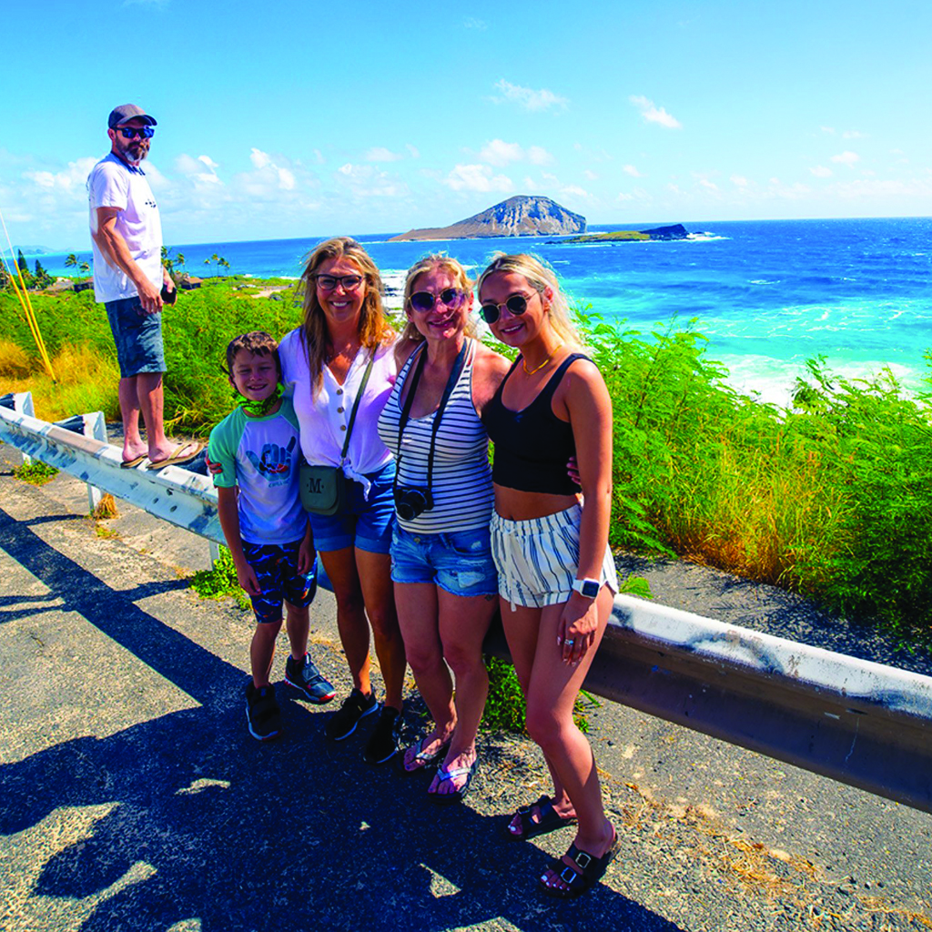 Family group on a private Oahu bus tour